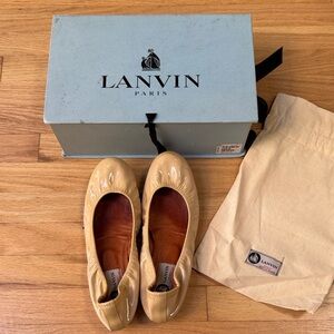 Lanvin Nude Patent Leather Ballet Flats